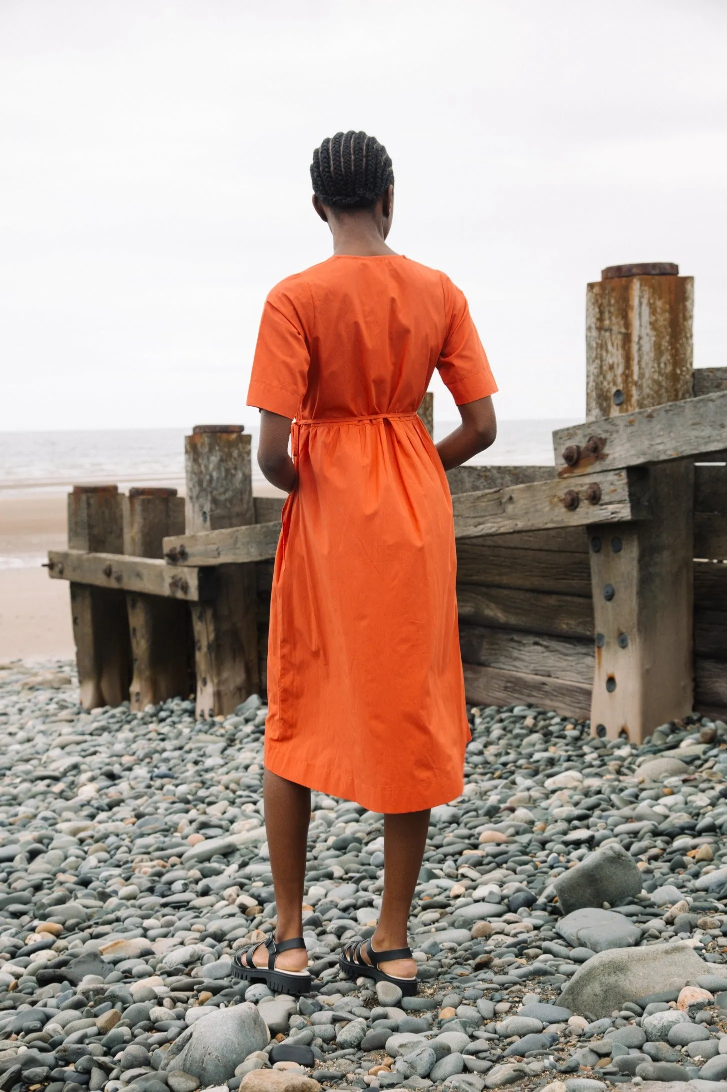 Gali Organic Cotton Dress in Rust