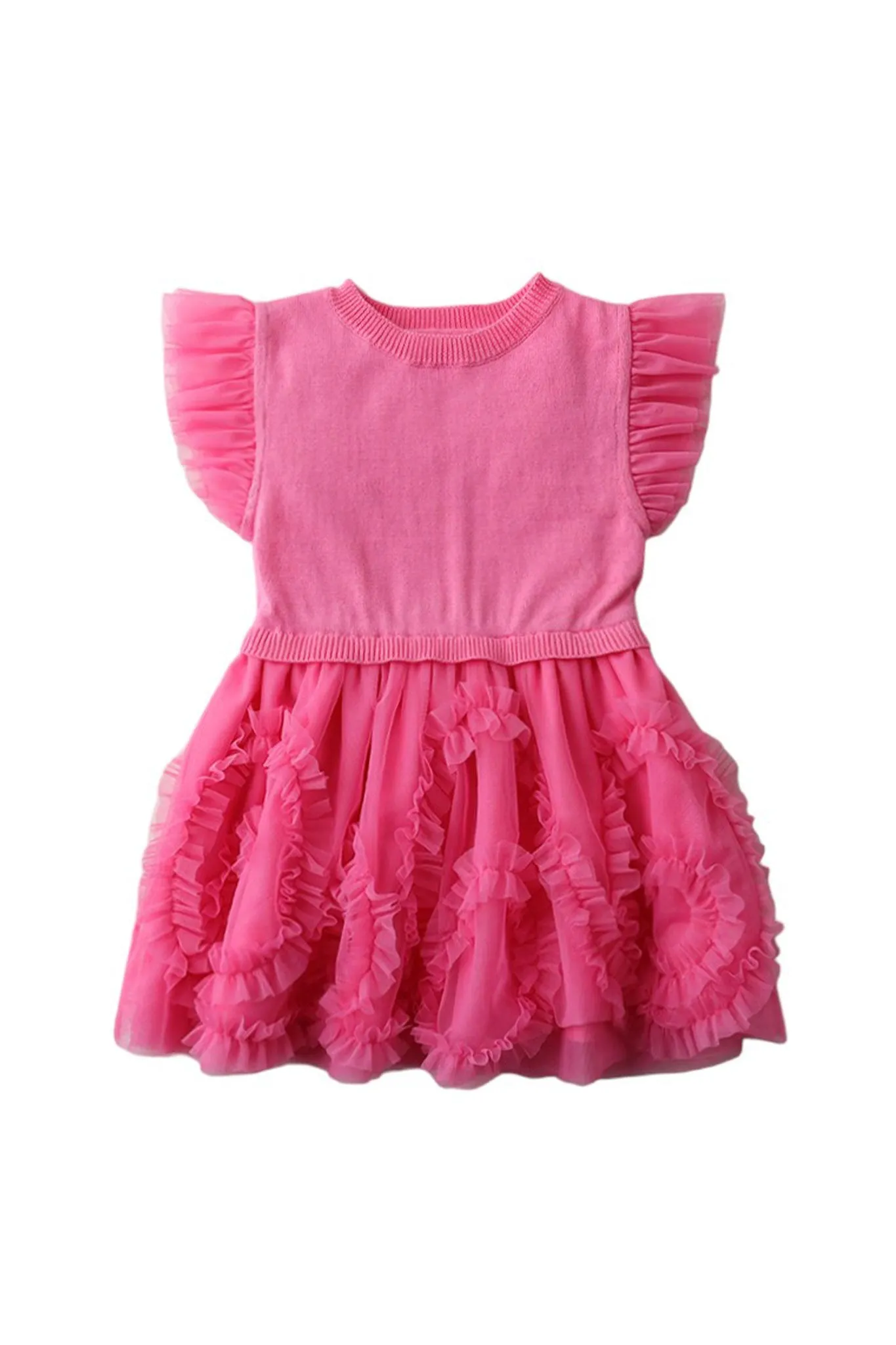 Gingersnaps Knits & Tulle Ruffled Dress