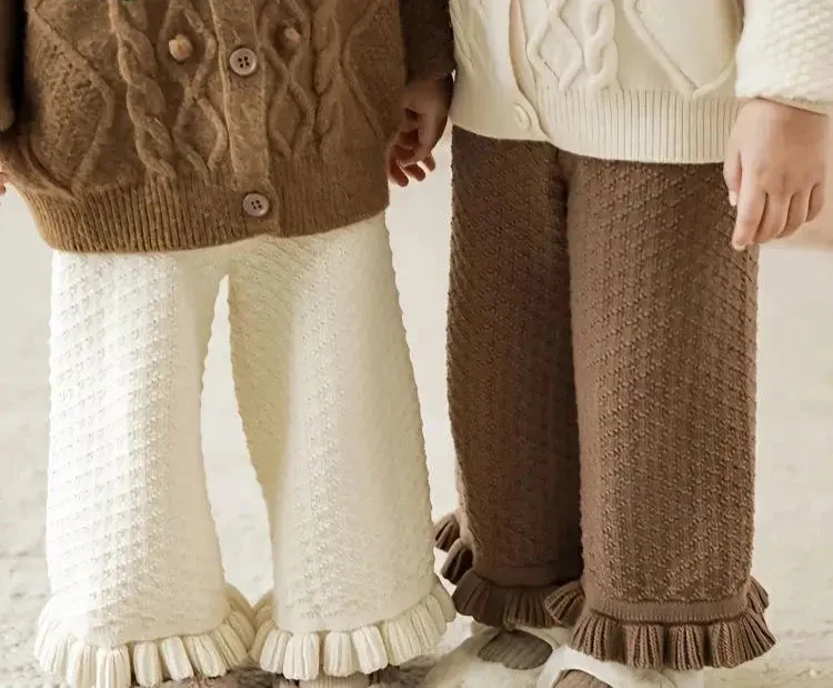 Girls Knitted Wide Leg Trousers