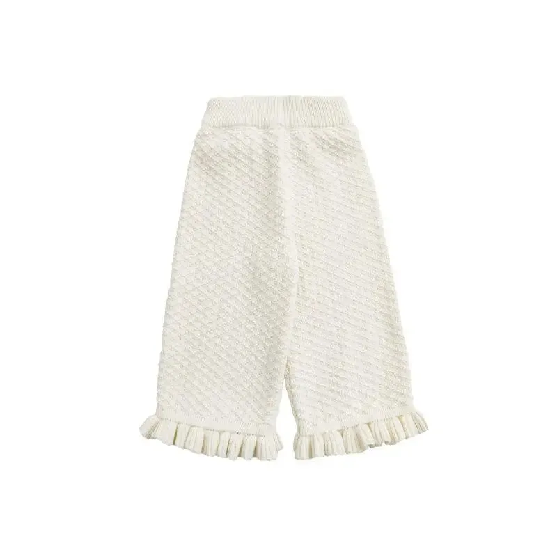 Girls Knitted Wide Leg Trousers