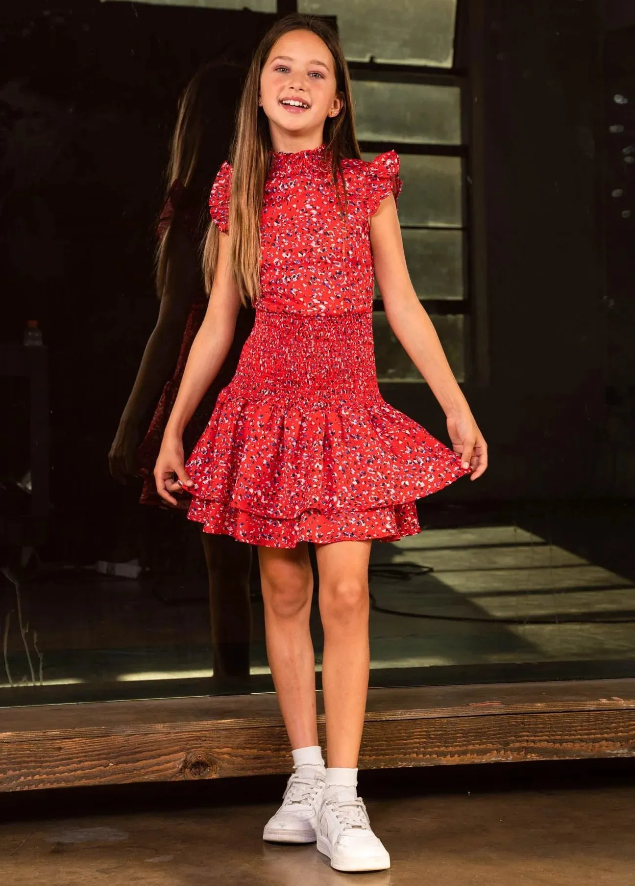 Girls: Red Selena Tween Party Dress