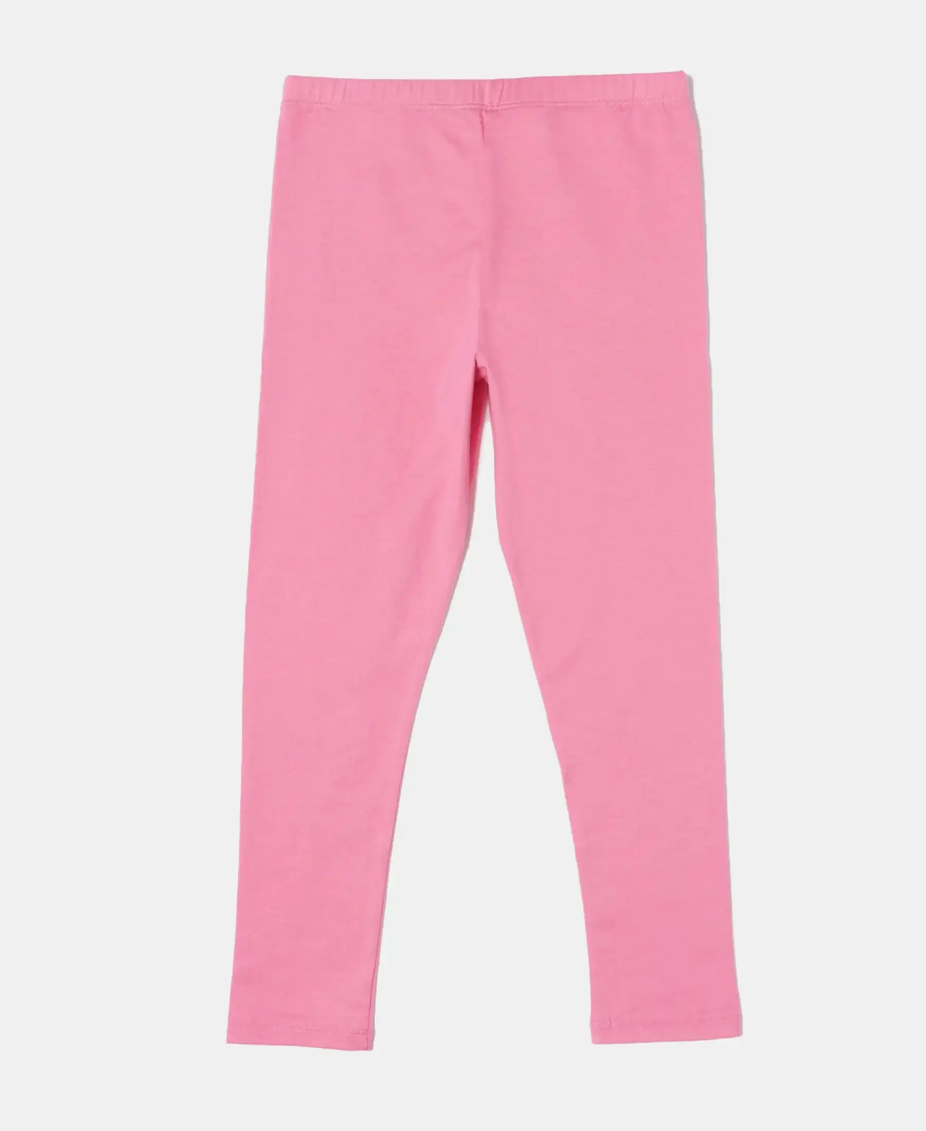 Girl's Super Combed Cotton Elastane Stretch Leggings - Pink Carnation