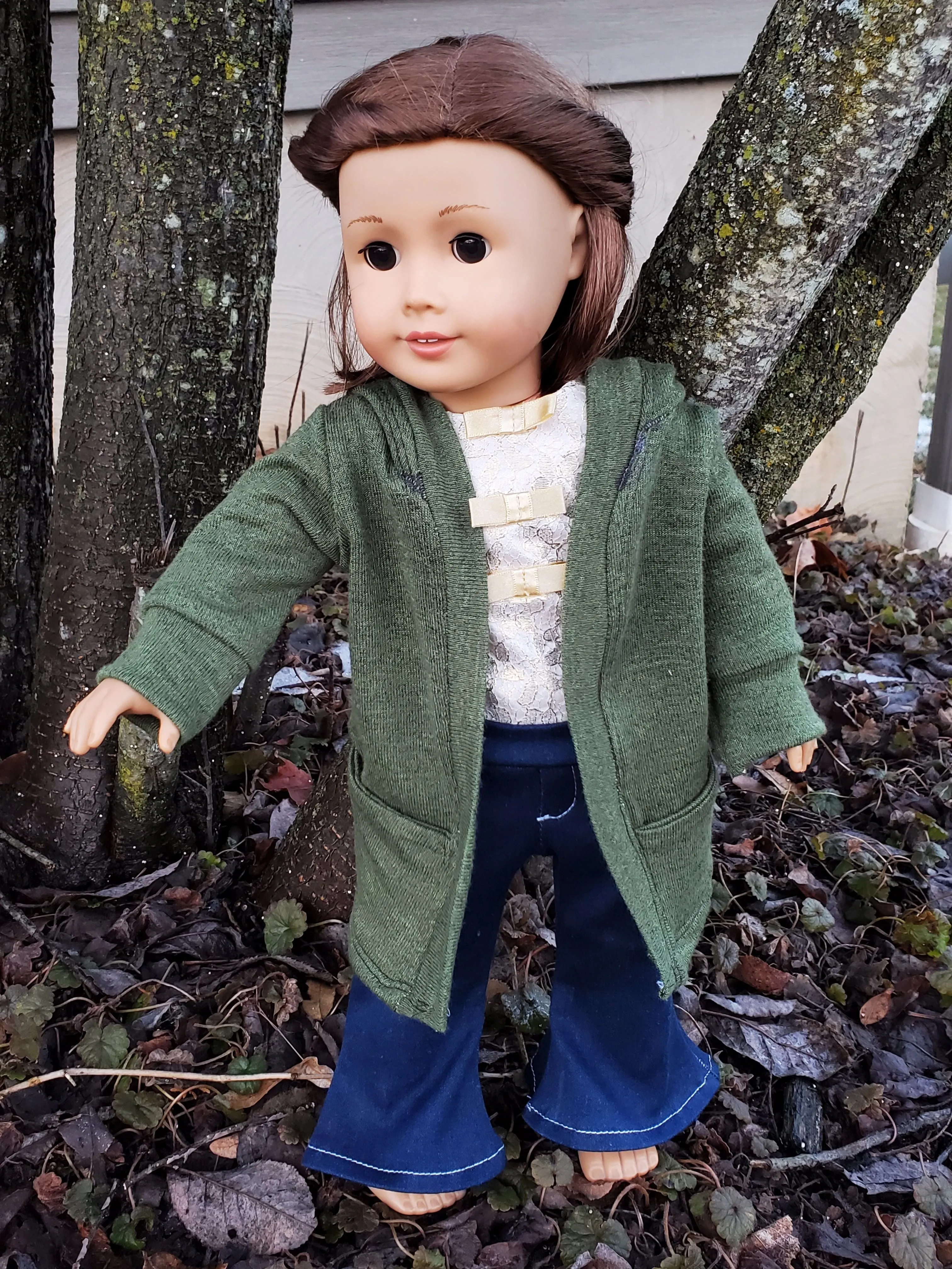 Go Exploring Cardigan and Flare/Straight Pants Doll Pattern Set