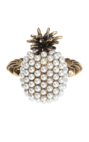 Gold Pearl Pineapple Ring