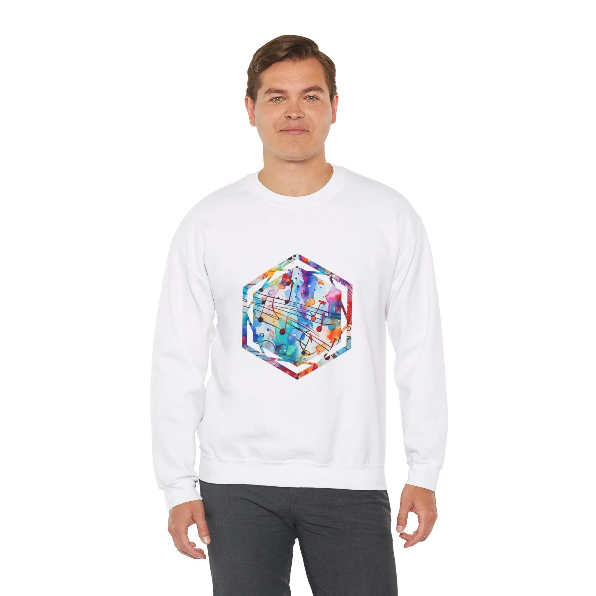 Graffiti Musical Notes Unisex Heavy Blend™ Crewneck Sweatshirt