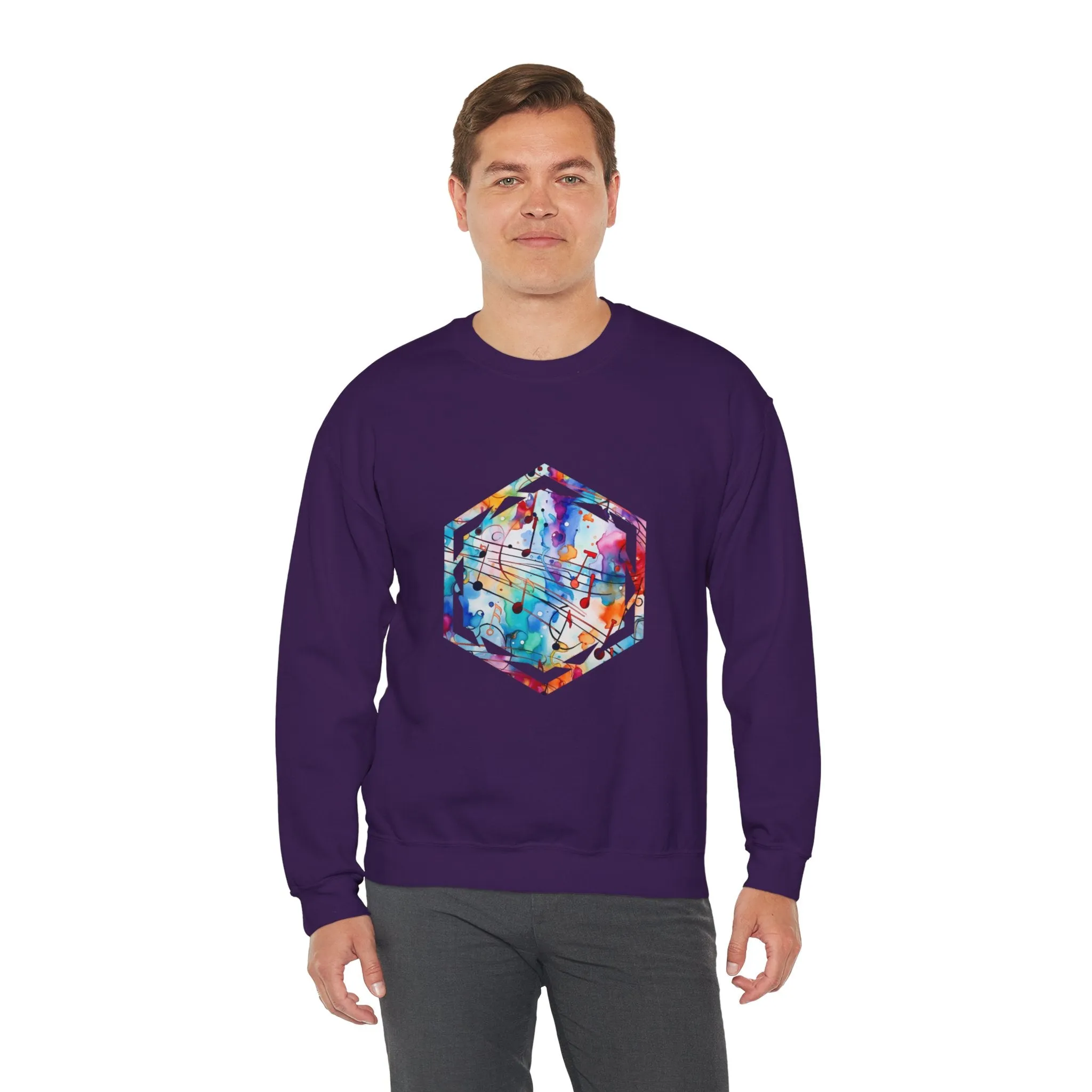 Graffiti Musical Notes Unisex Heavy Blend™ Crewneck Sweatshirt