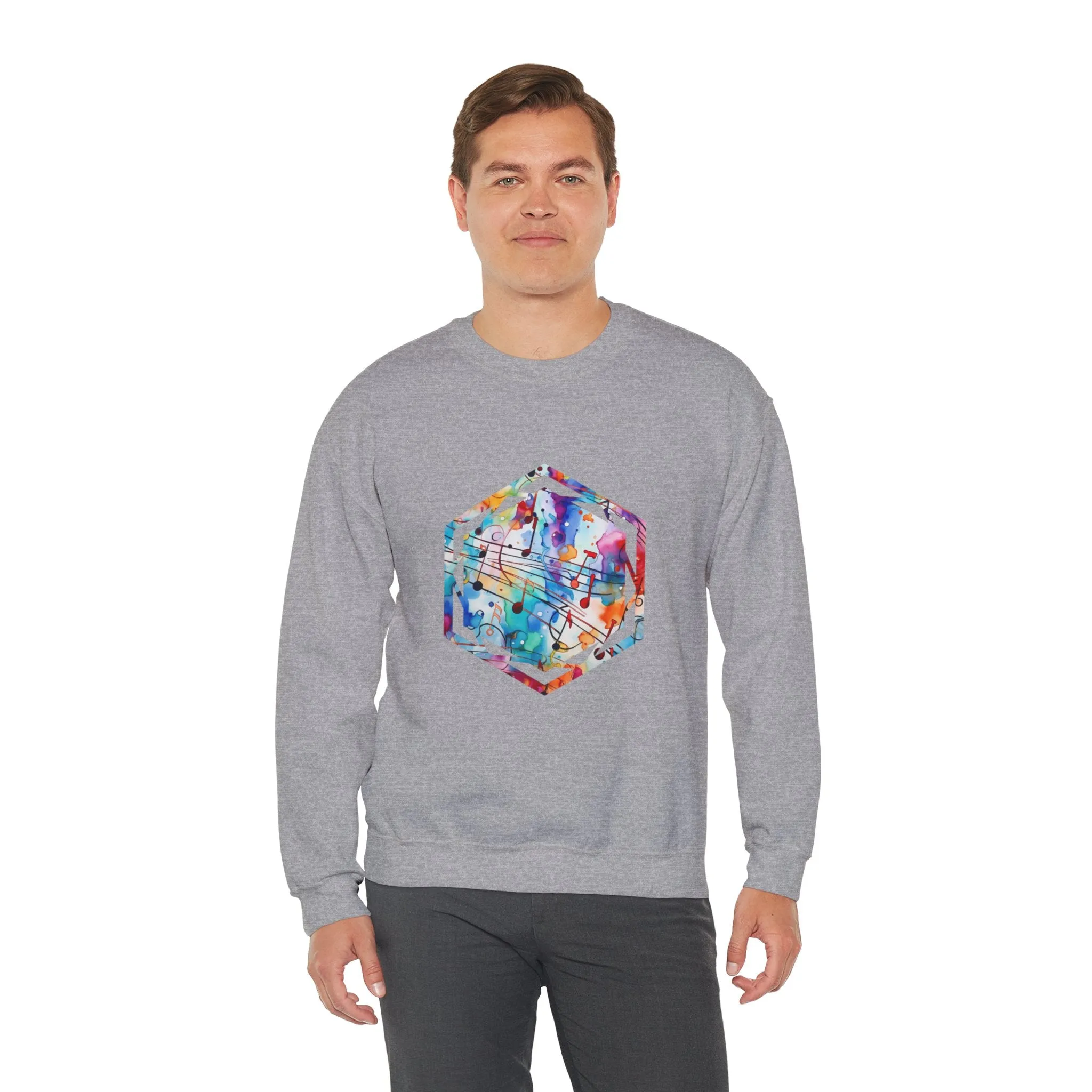 Graffiti Musical Notes Unisex Heavy Blend™ Crewneck Sweatshirt