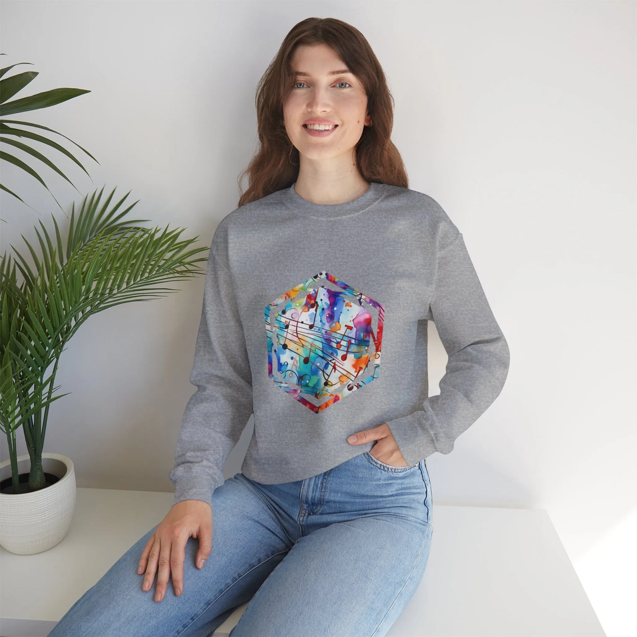 Graffiti Musical Notes Unisex Heavy Blend™ Crewneck Sweatshirt