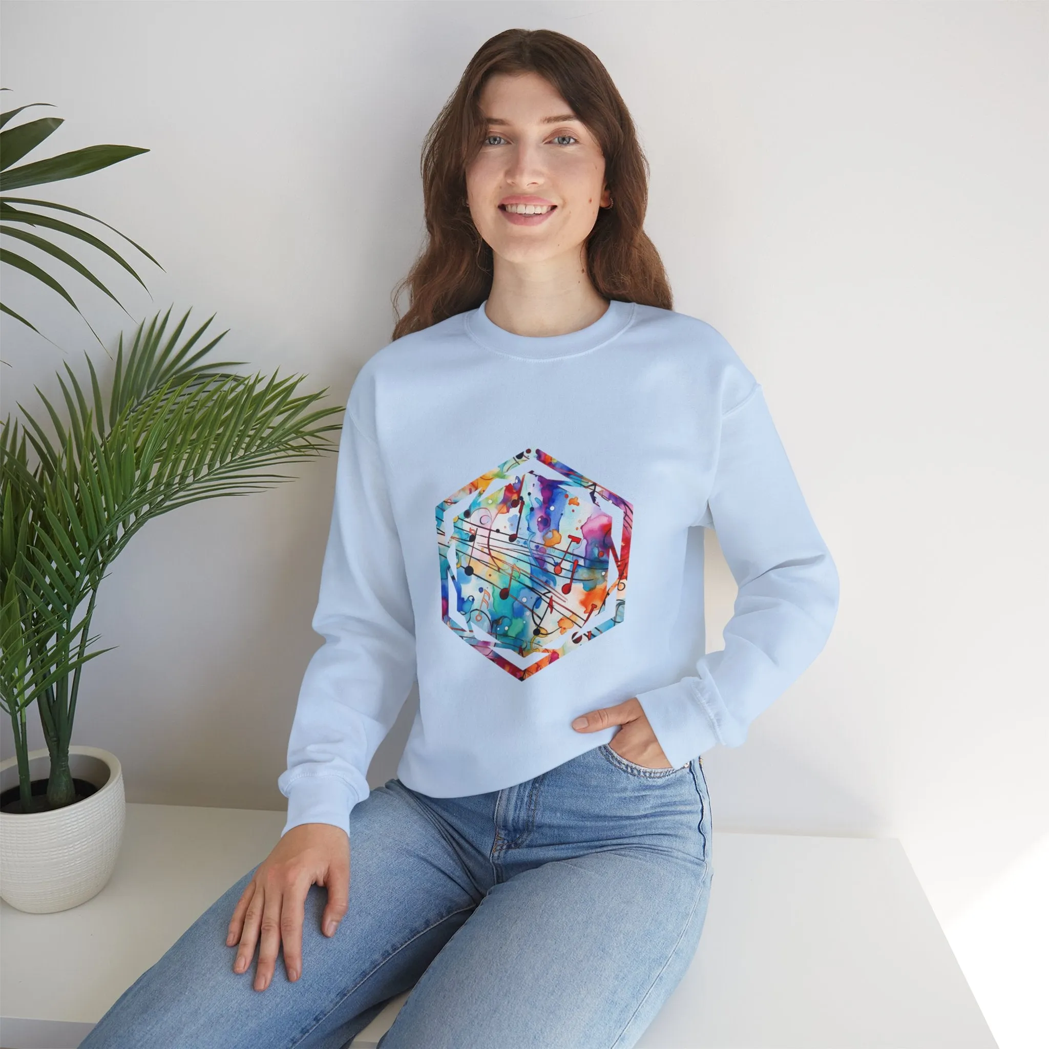 Graffiti Musical Notes Unisex Heavy Blend™ Crewneck Sweatshirt