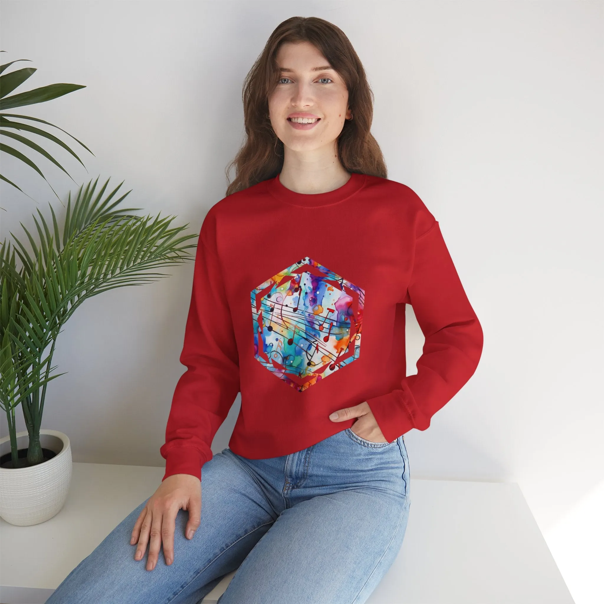 Graffiti Musical Notes Unisex Heavy Blend™ Crewneck Sweatshirt