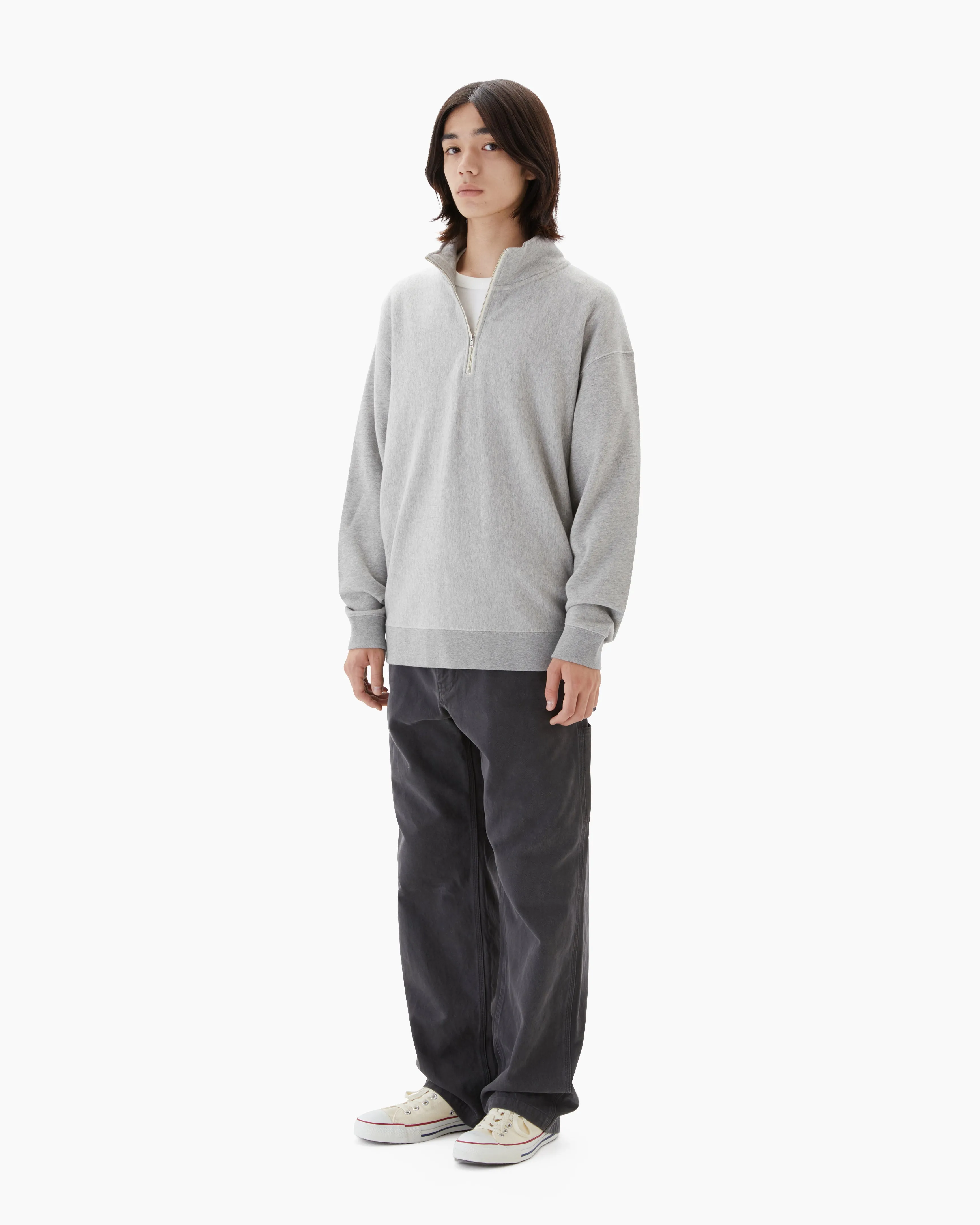 Heather Half Zip Pullover Campus Grey