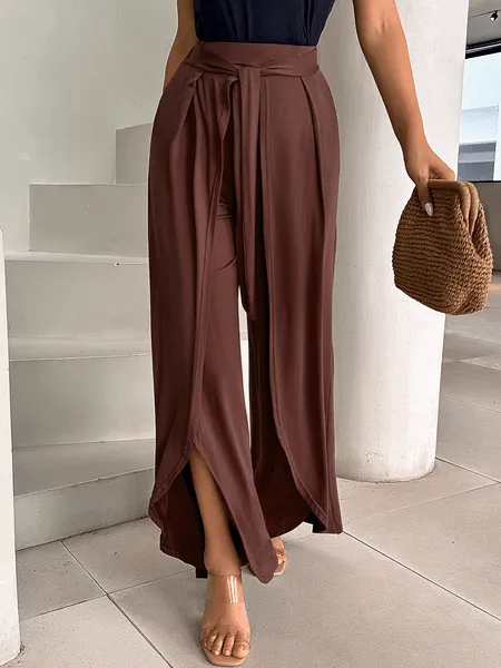 High Waisted Split Leg Pants