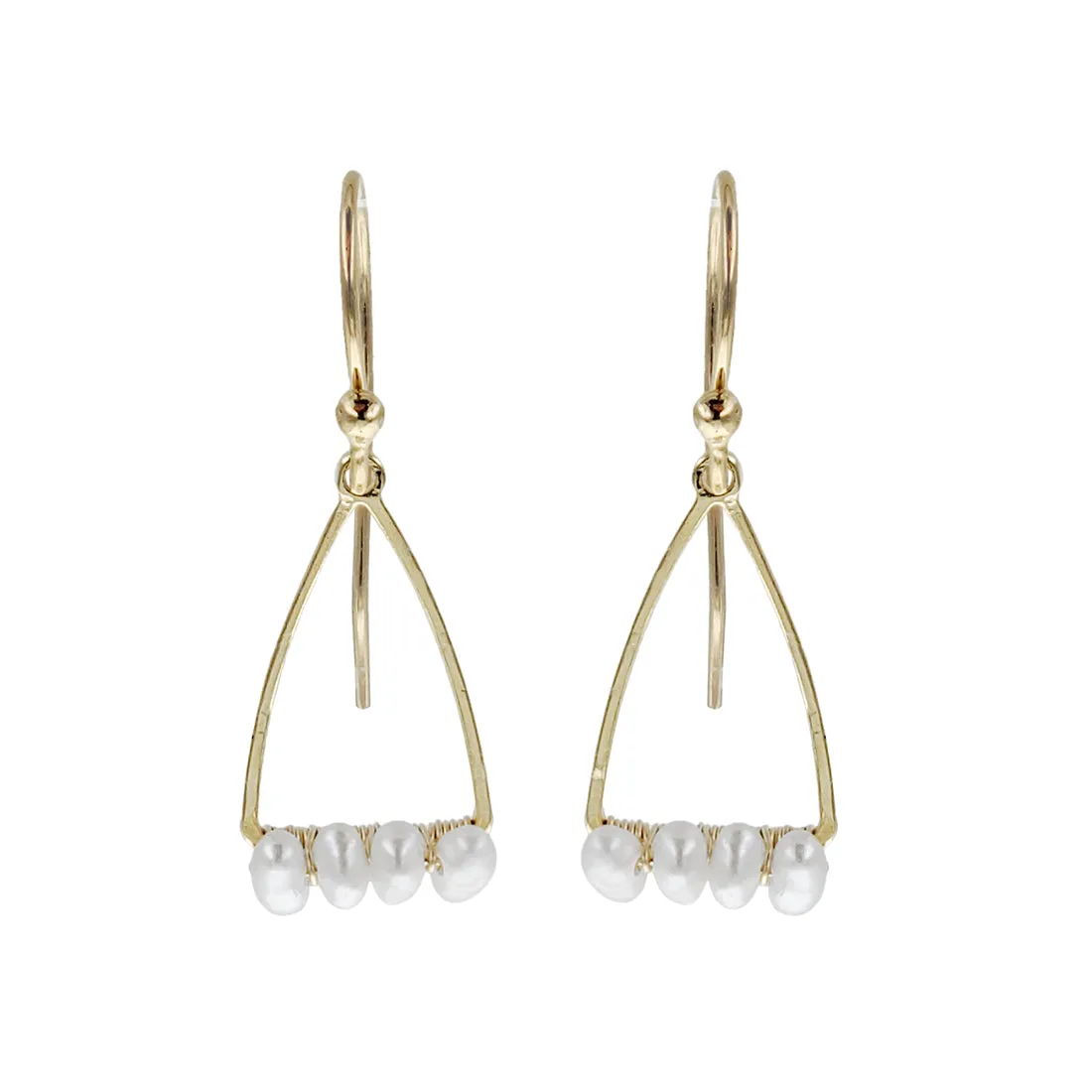 Holly Yashi Petite Pearl Wishbone Hoop Earrings