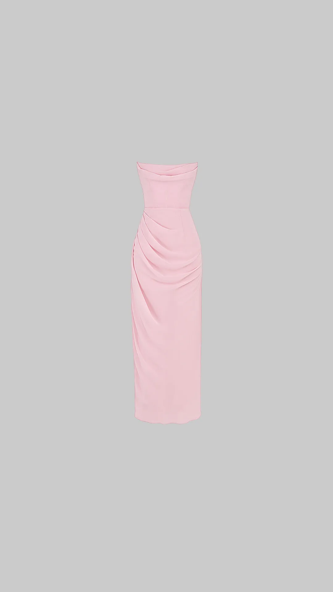 House of CB Adrienne Pink Strapless Gown