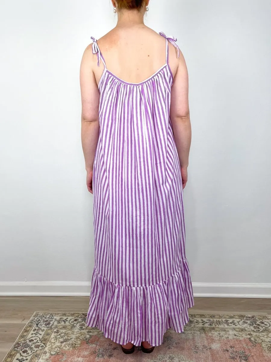 India Sundress in Lavendula Stripe