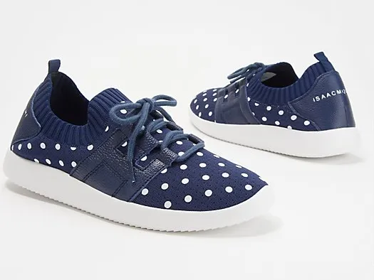 Isaac Mizrahi Live! Polka-Dot Lace-Up Knit Sneaker