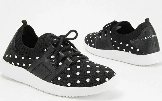 Isaac Mizrahi Live! Polka-Dot Lace-Up Knit Sneaker