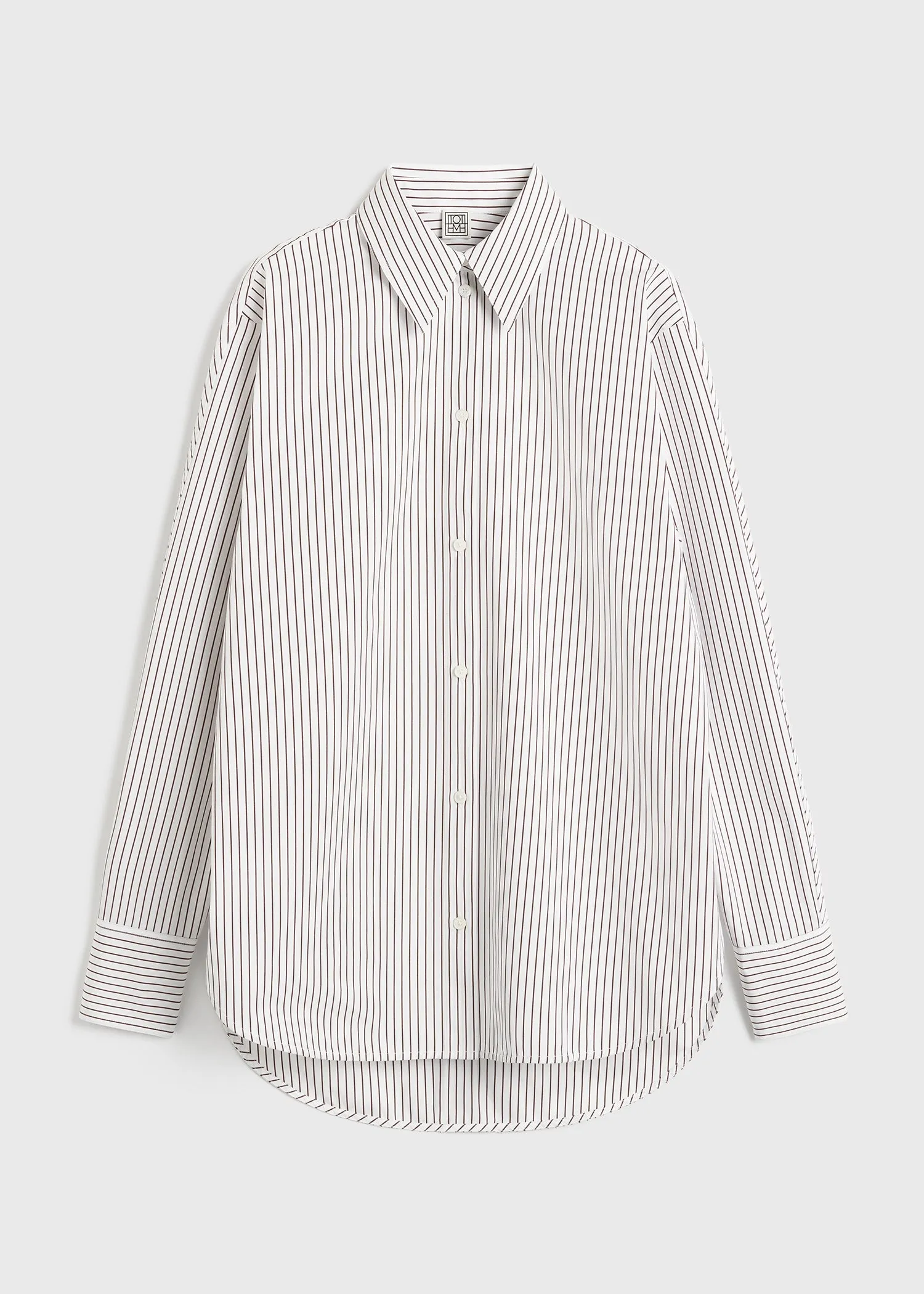 Kimono-sleeve poplin shirt white/brown