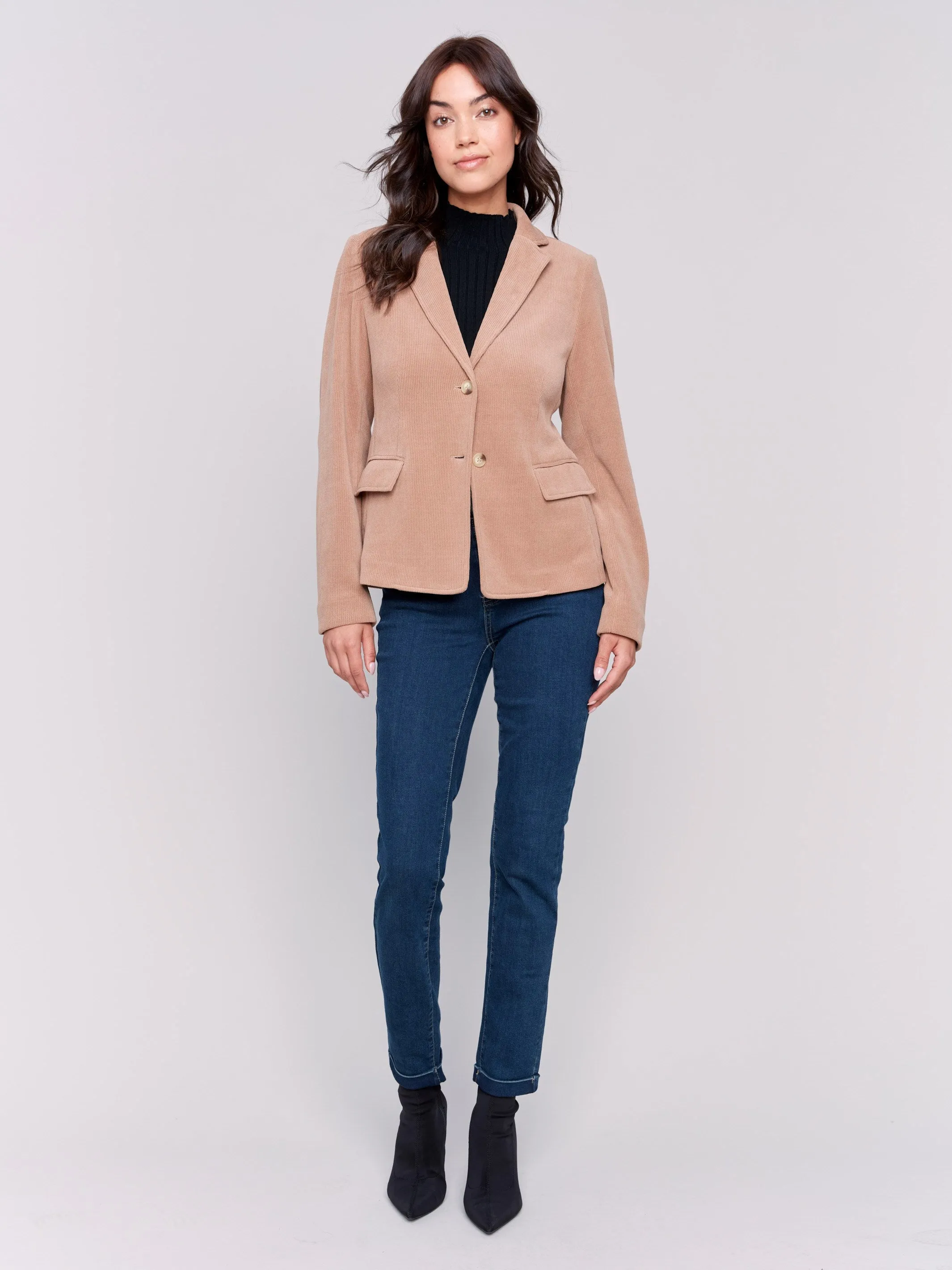 Knit Corduroy Blazer - Truffle