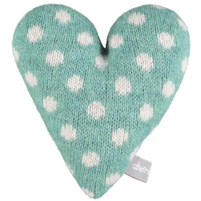 Knitted Polka Dot Jade Heart With Lavender