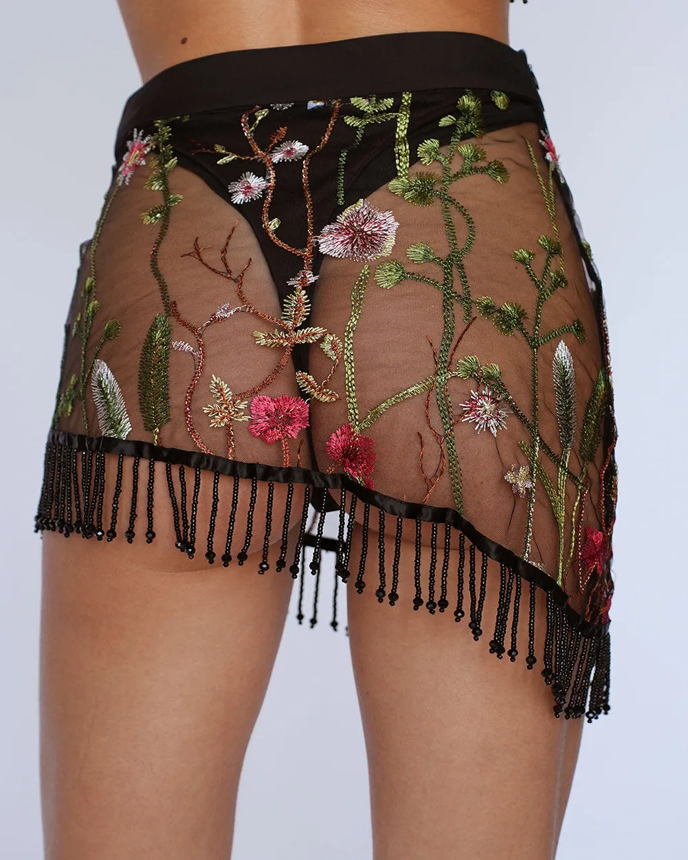 Lace Flowerfields Beaded Mini Skirt