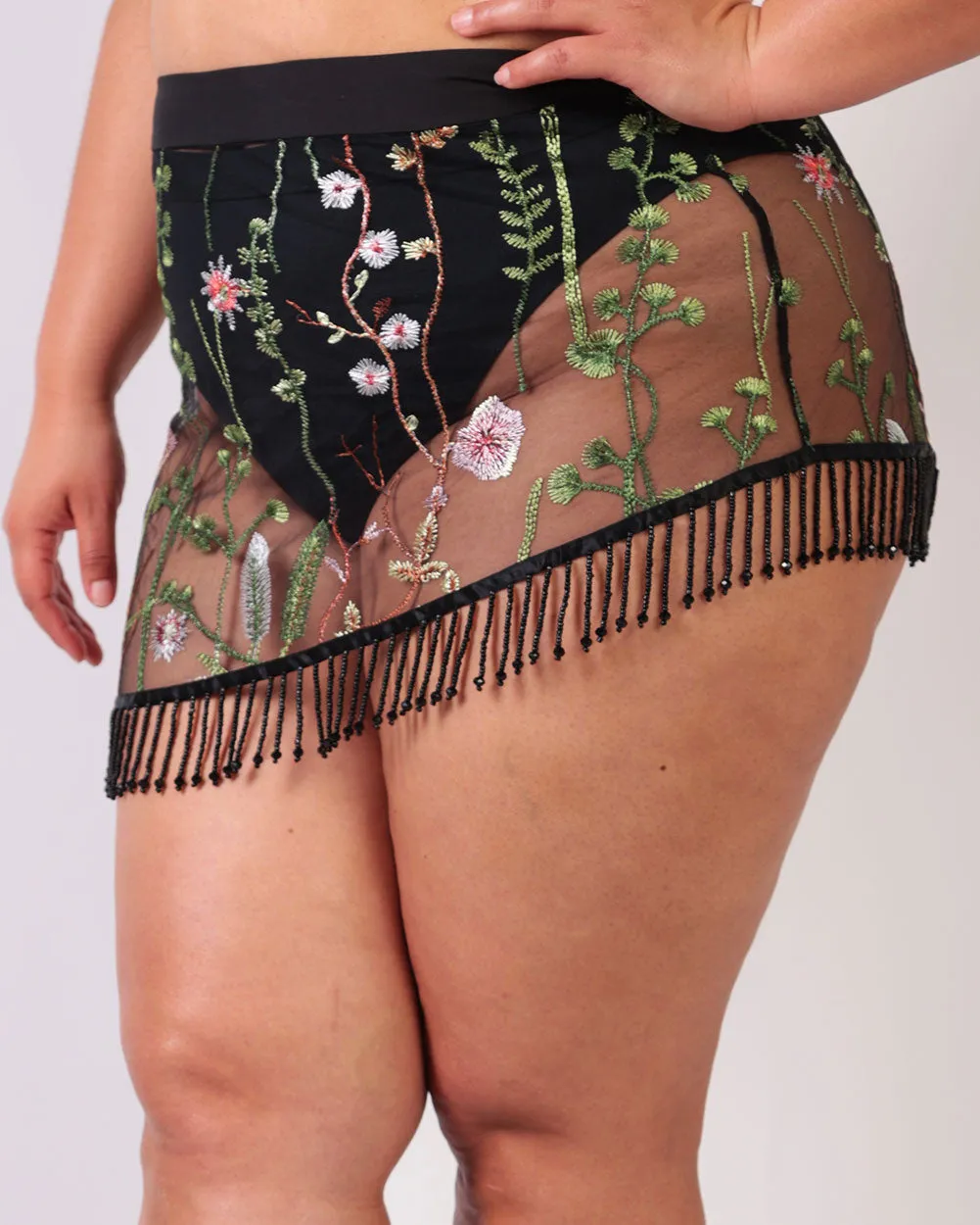 Lace Flowerfields Beaded Mini Skirt