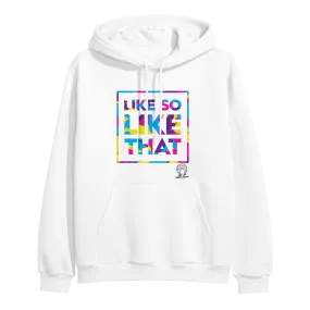 Like So Like That White Multi-Color Print Hoodie