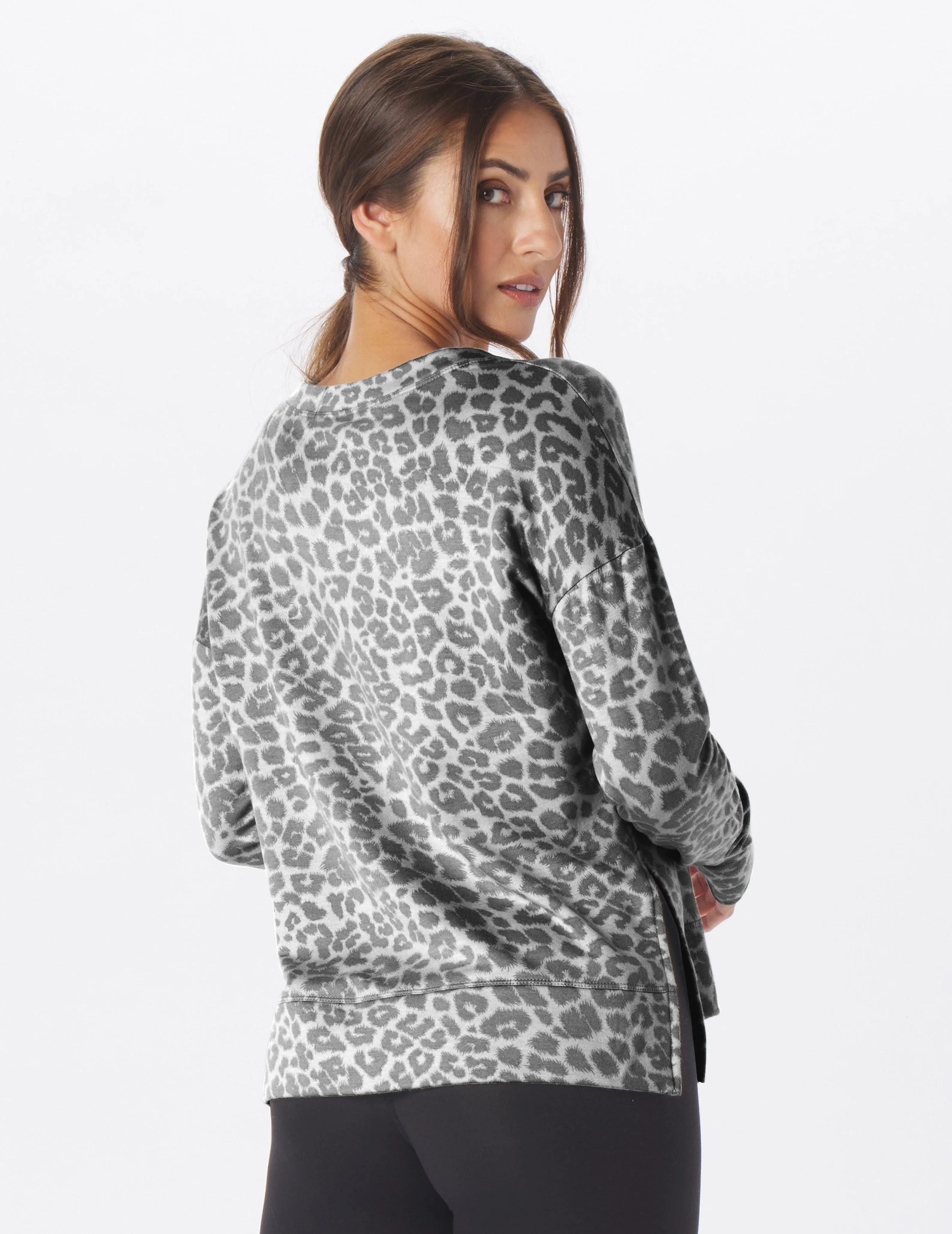 Lounge Long Sleeve: Silver Fog Leopard