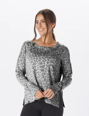 Lounge Long Sleeve: Silver Fog Leopard