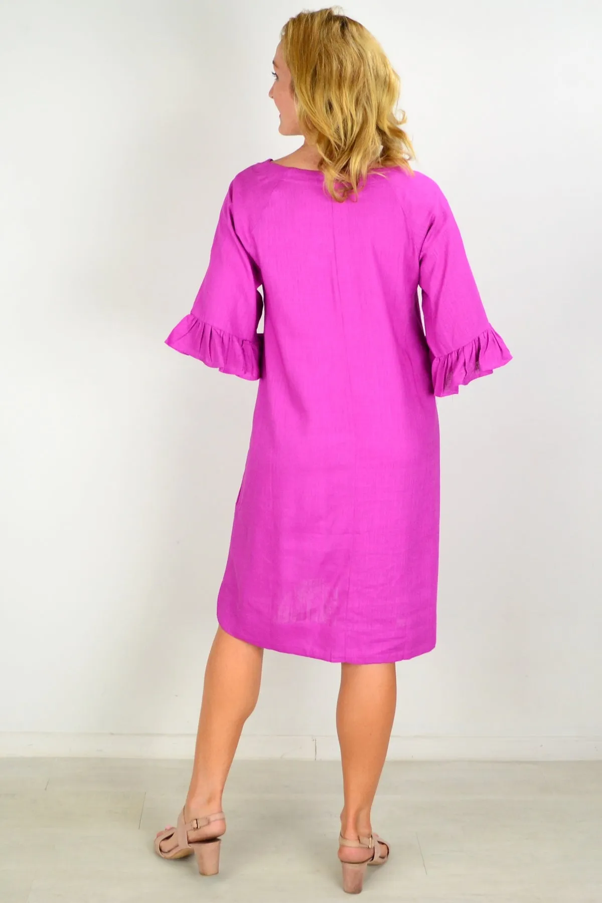 Magenta Three Shift Tunic Dress