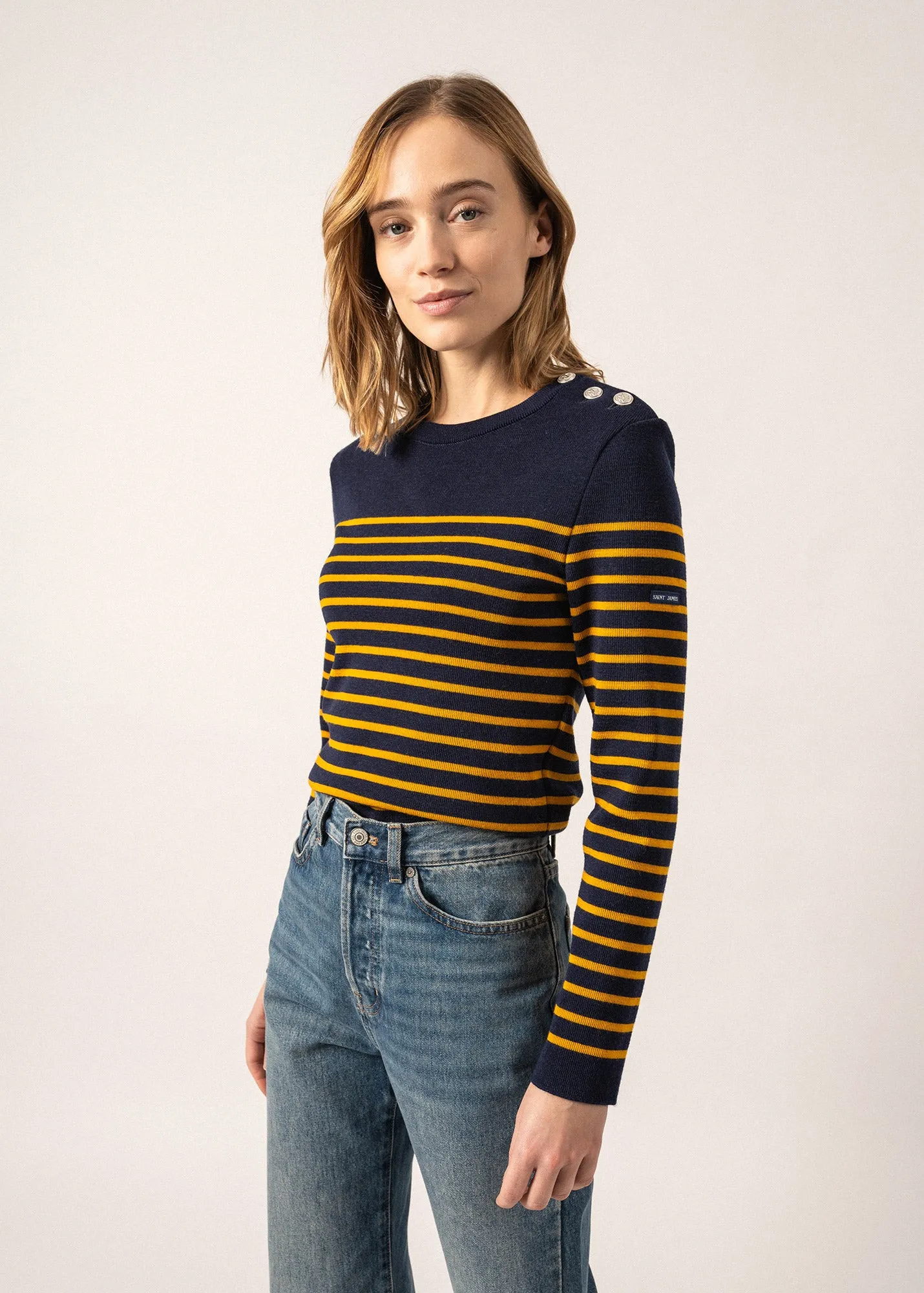 Marée authentic striped sailor jumper - slim fit, in wool (INSIGNE/AMBRE)