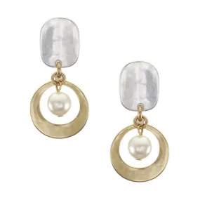 Marjorie Baer Full Moon Pearl Post Earrings