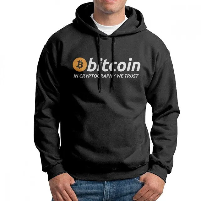 Men Bitcoin In Cryptography We Trust Hoodies Travel