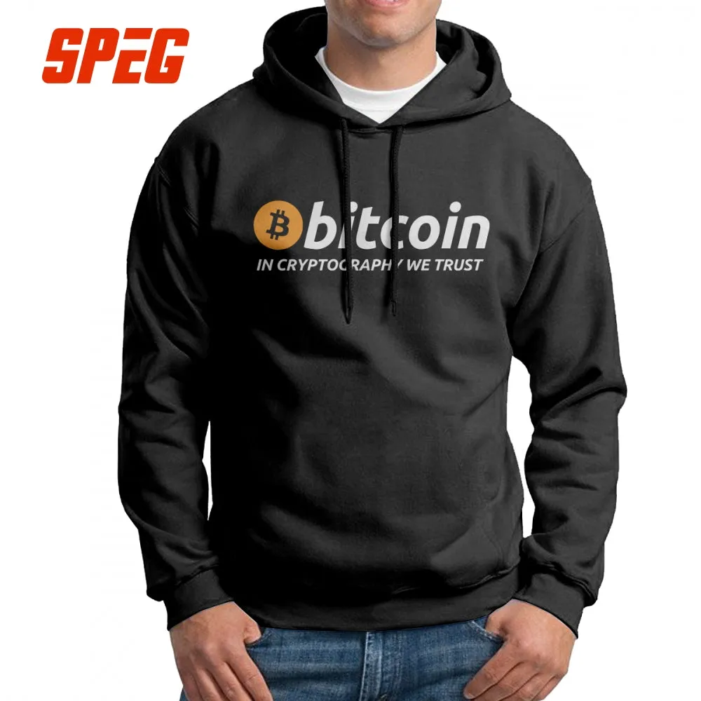 Men Bitcoin In Cryptography We Trust Hoodies Travel