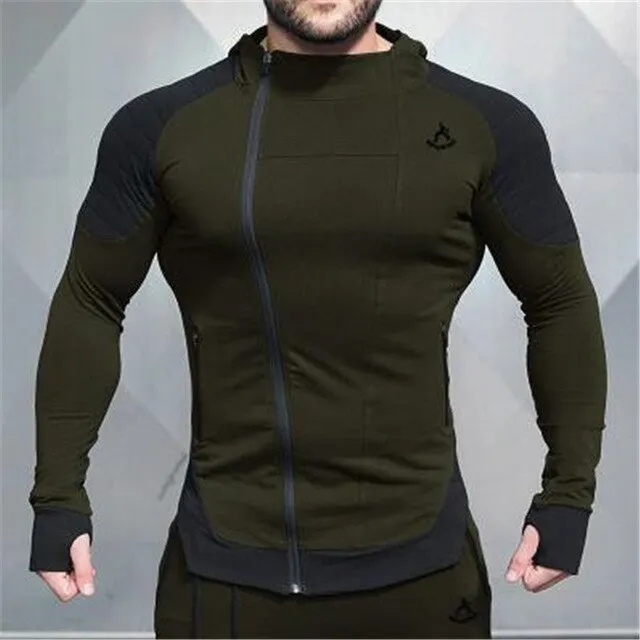 Men's Workout Fitness Hooded Sweatshirt Gyms brand Tops 2018 Men Casual Hoodies  Men Bodybuilding Sweatshirt Jackets