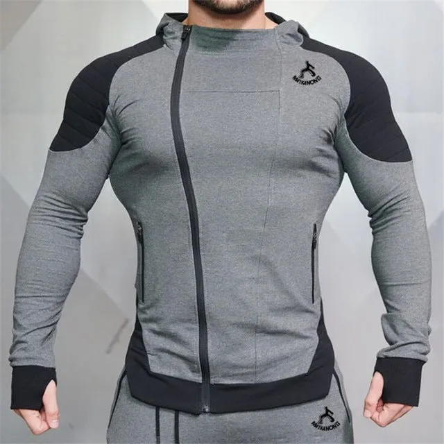 Men's Workout Fitness Hooded Sweatshirt Gyms brand Tops 2018 Men Casual Hoodies  Men Bodybuilding Sweatshirt Jackets