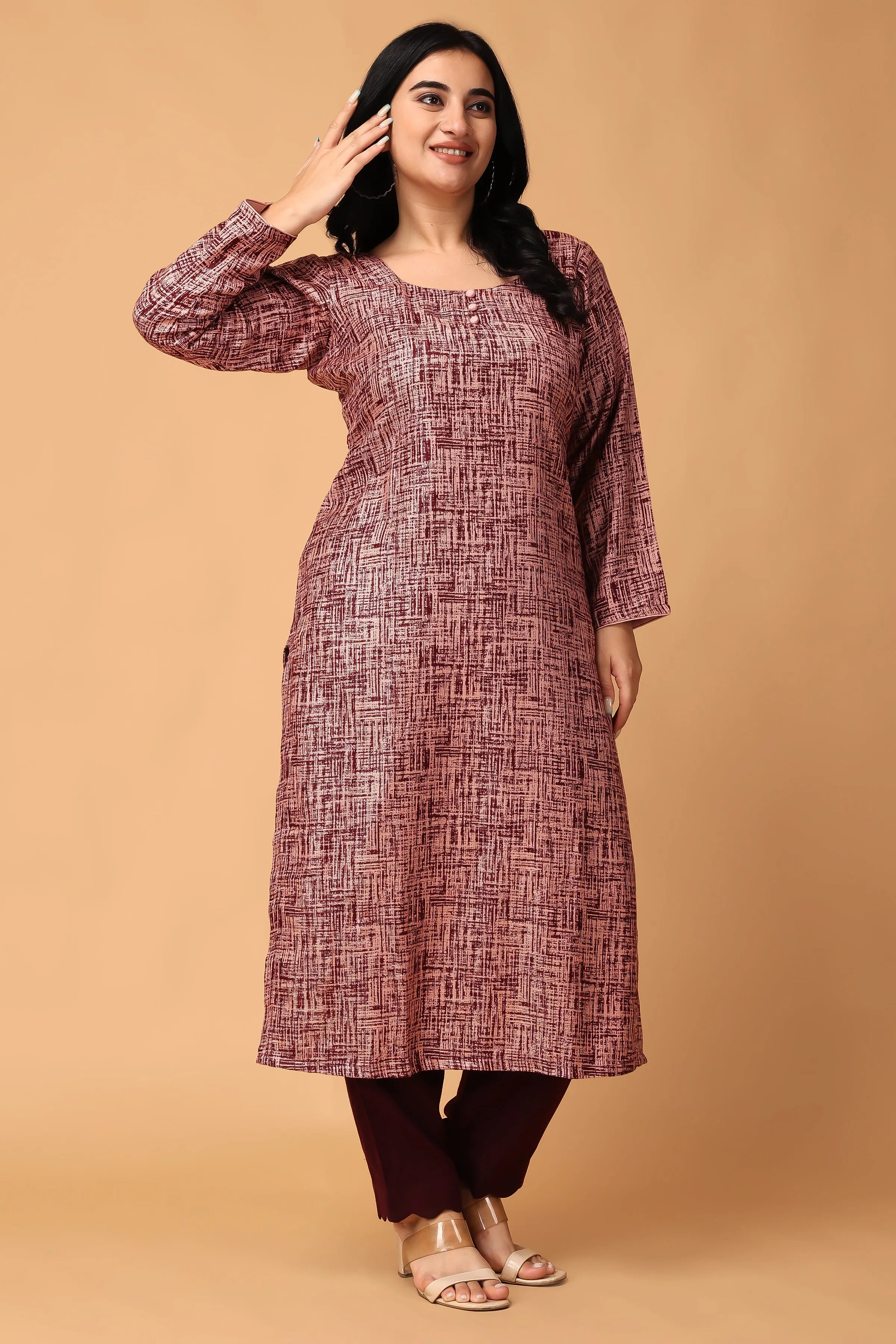 Merlot Embrace Woollen Kurta Set