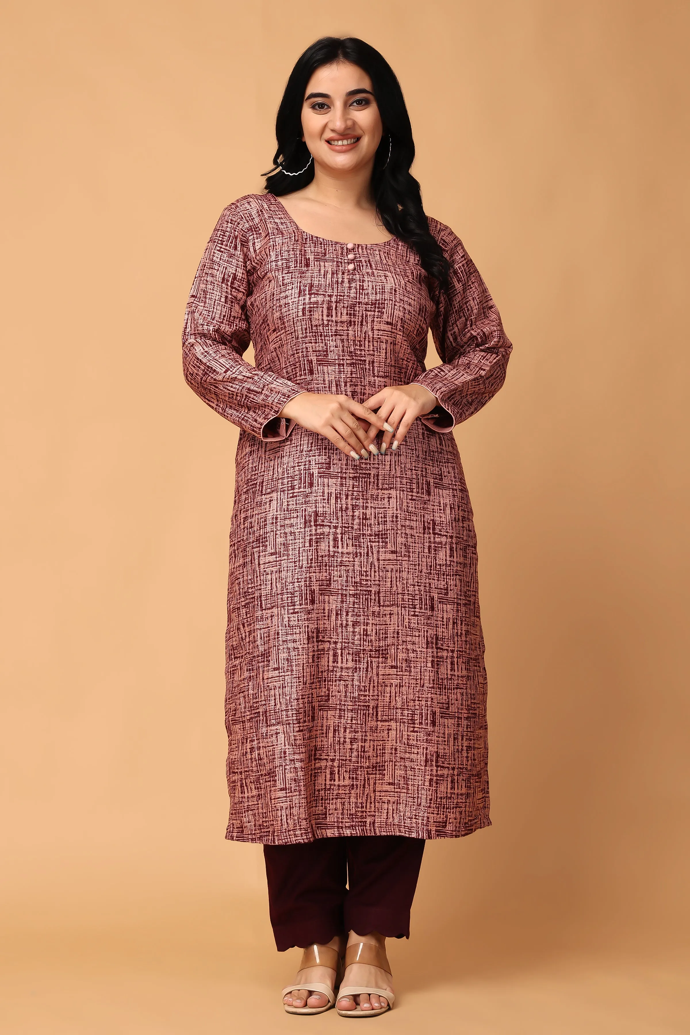 Merlot Embrace Woollen Kurta Set