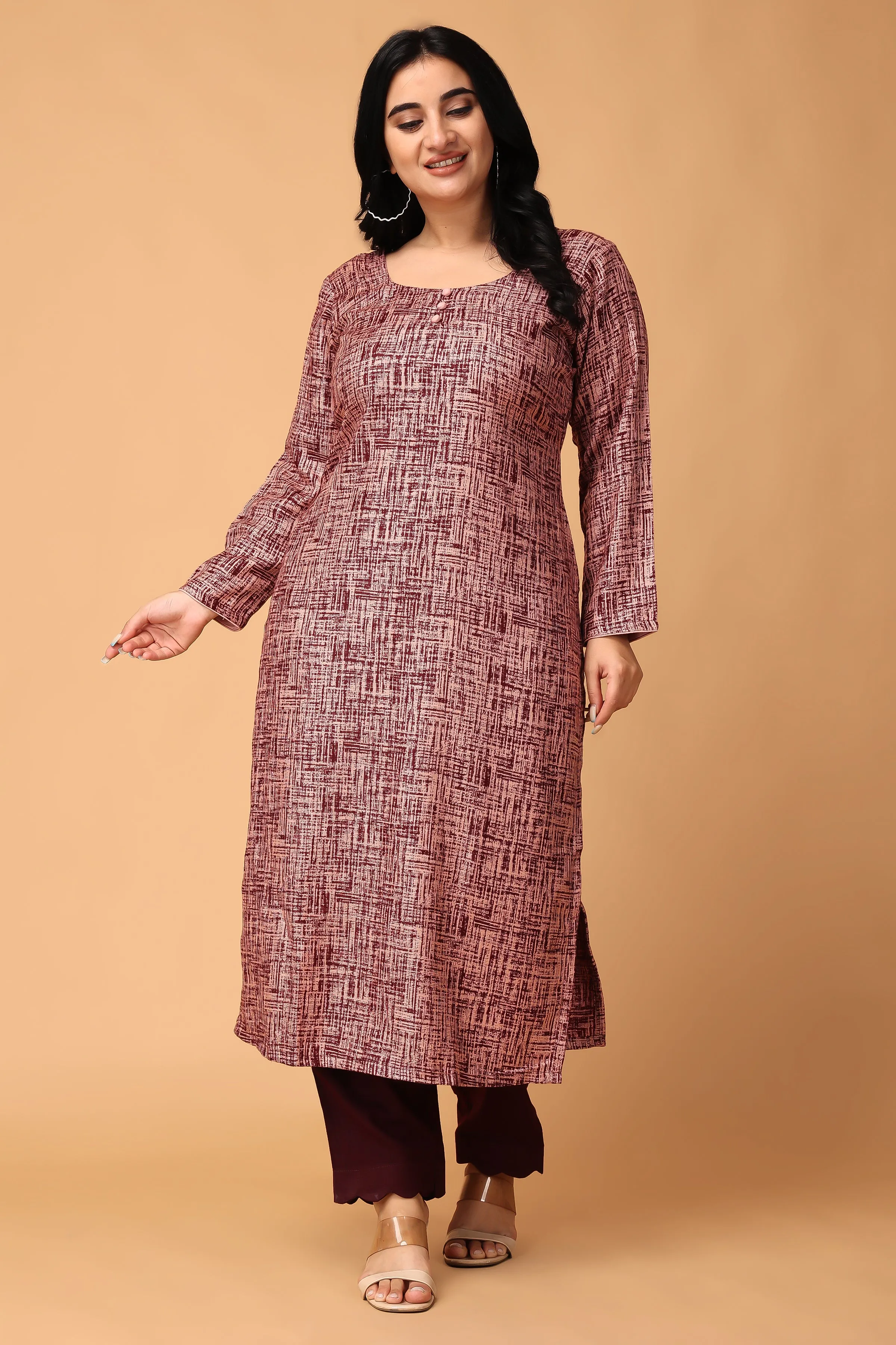 Merlot Embrace Woollen Kurta Set