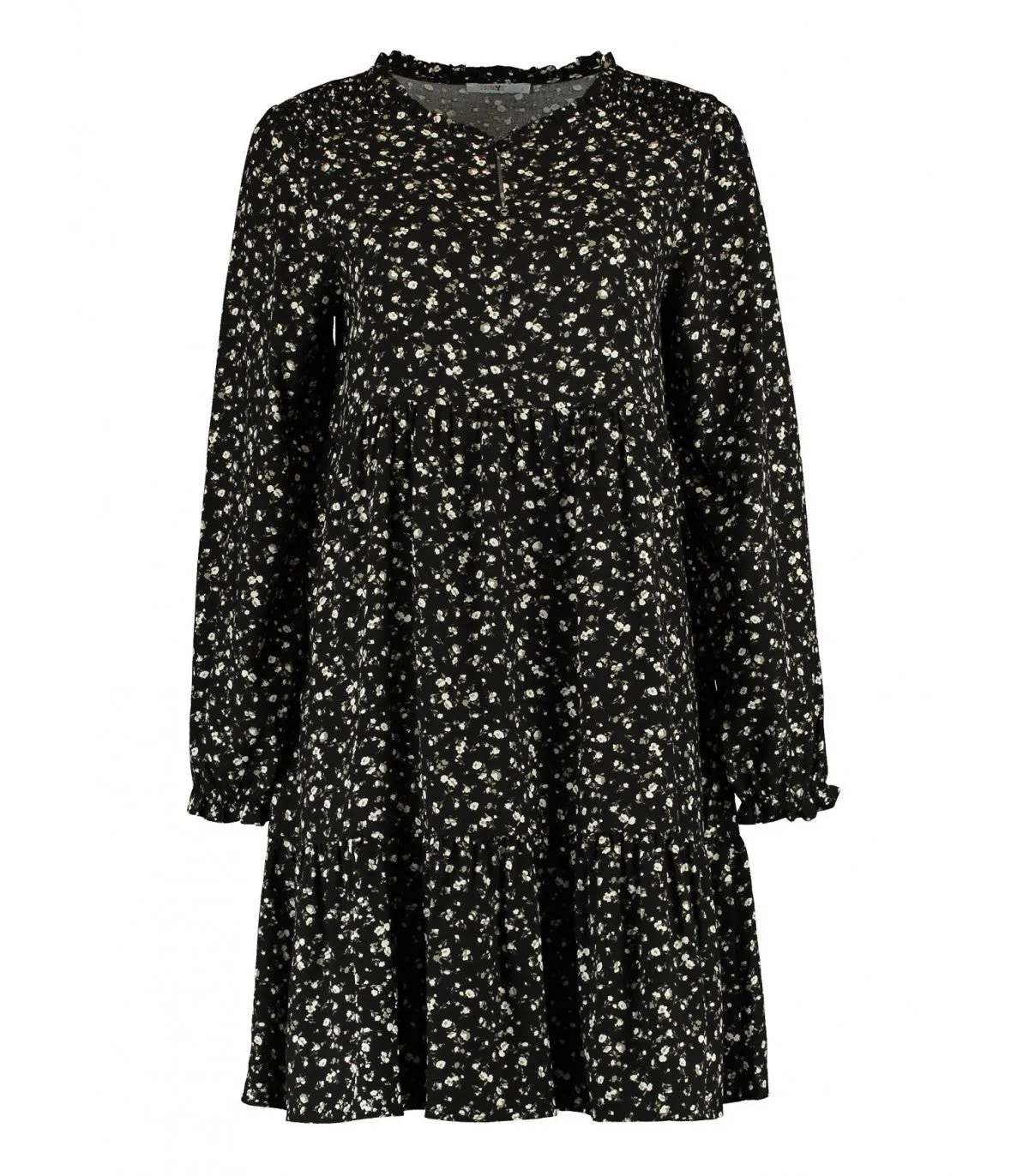 Mila Black Flower Smock Dress