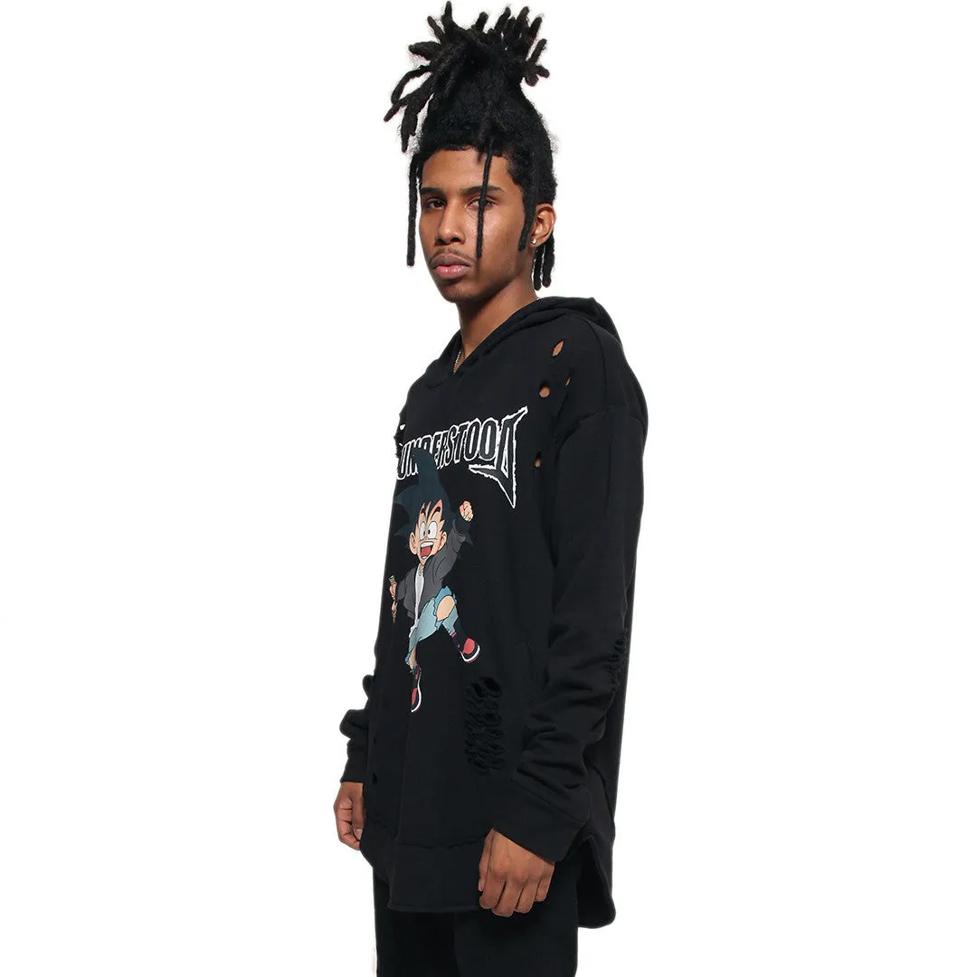 Misunderstood Goku Distressed Drop Curved Hoodie