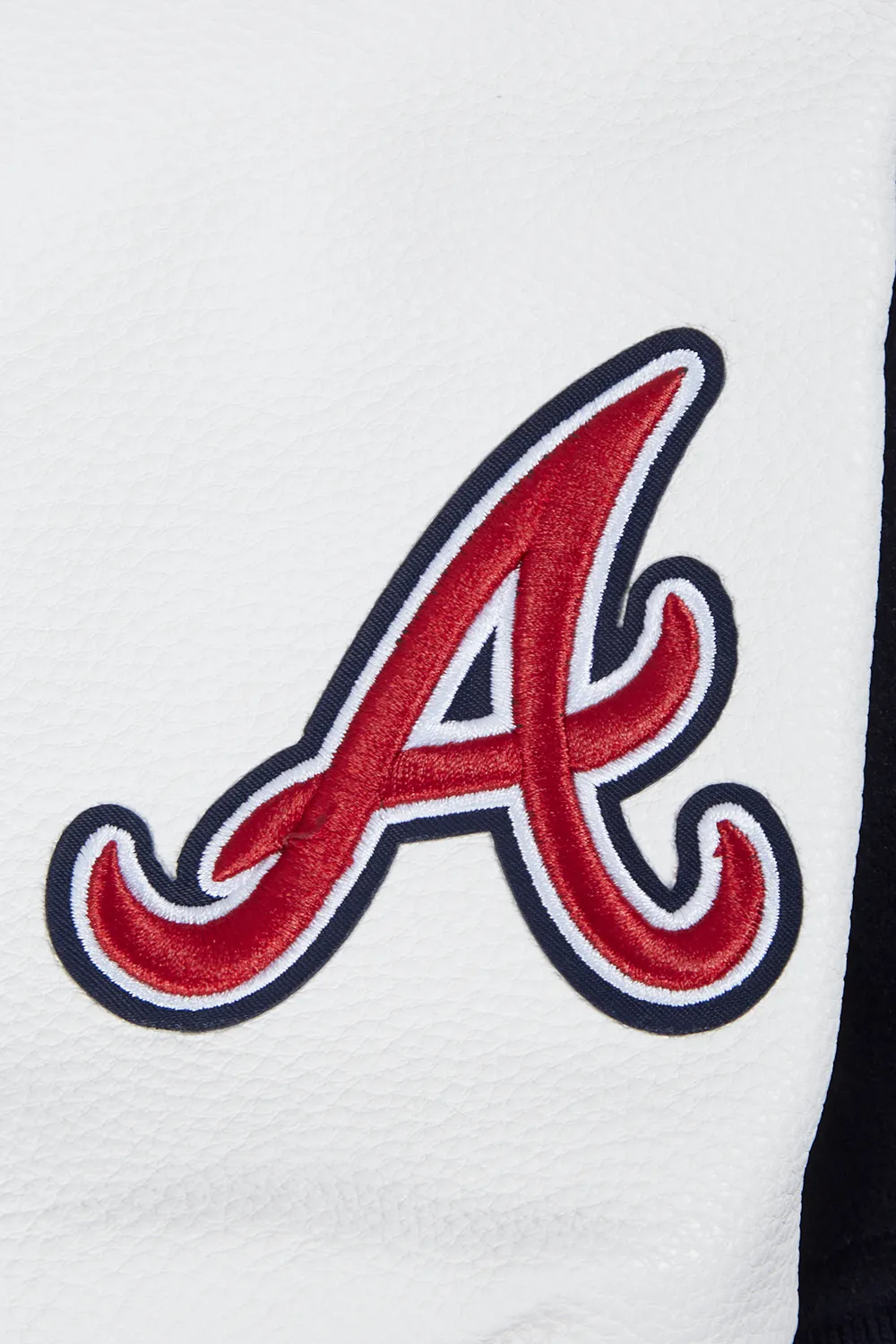 MLB ATLANTA BRAVES MASHUP WOMEN'S RIB WOOL VARSITY JACKET (MIDNIGHT NAVY/RED/MIDNIGHT NAVY)