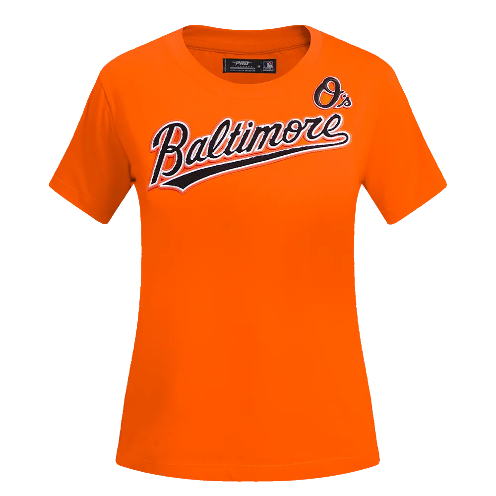 MLB BALTIMORE ORIOLES CLASSIC WOMEN'S SLIM FIT TEE (ORANGE)