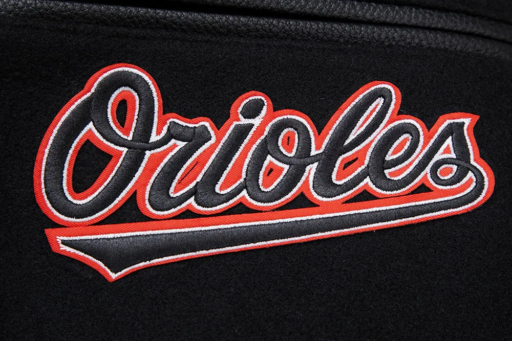 MLB BALTIMORE ORIOLES MASHUP MEN'S RIB WOOL VARSITY JACKET (BLACK)