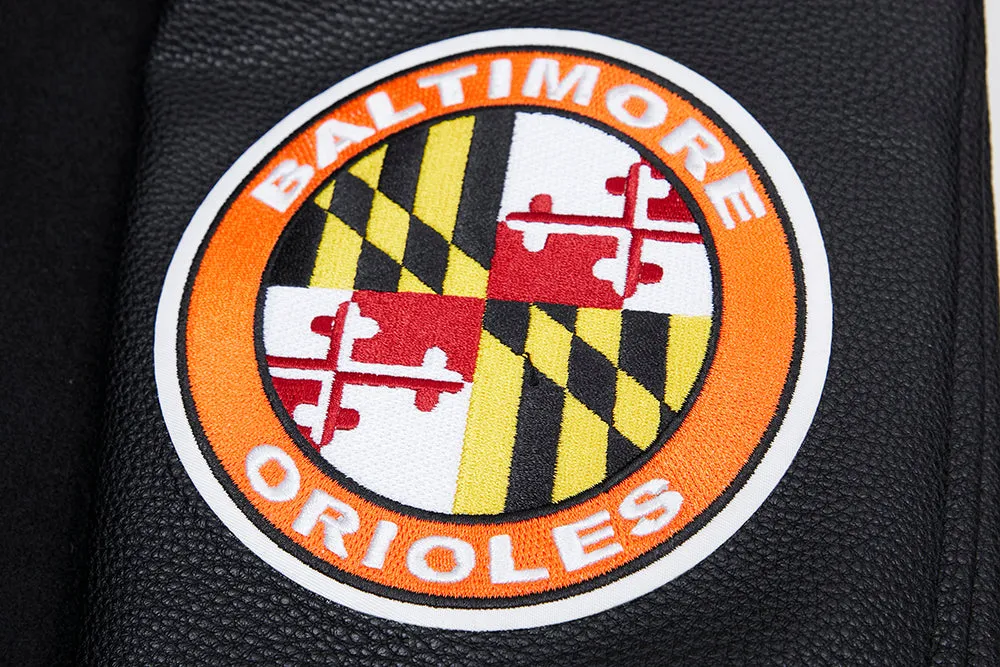 MLB BALTIMORE ORIOLES MASHUP MEN'S RIB WOOL VARSITY JACKET (BLACK)