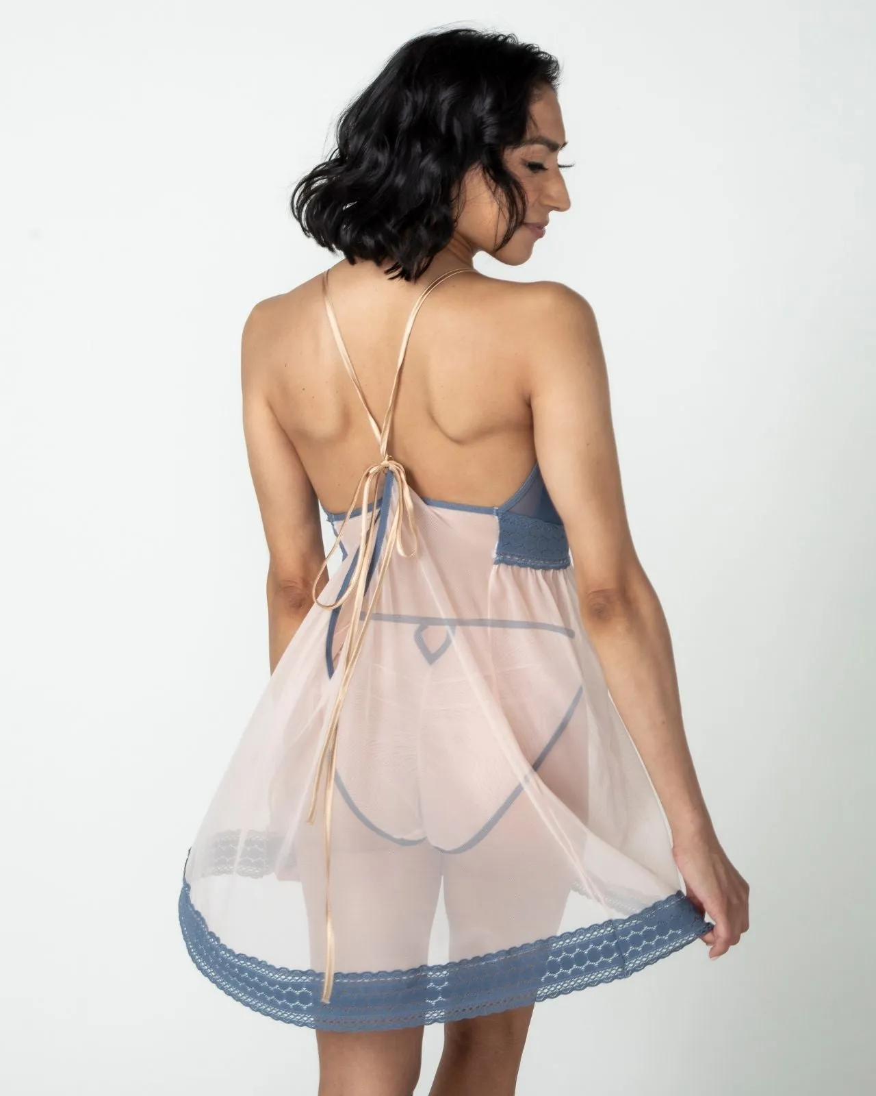 Narmda Mesh Babydoll Dress