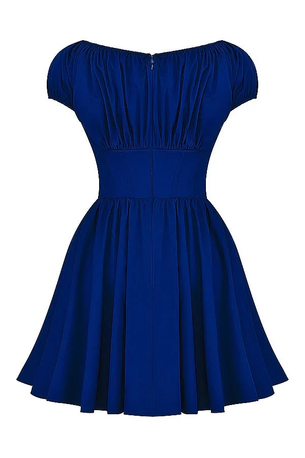 NAVY FIT & FLARE DRESS