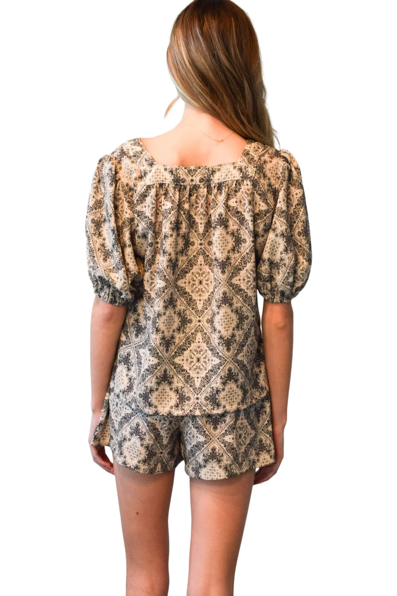 Never A Wallflower Square Neck Top in Bandana