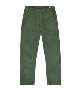 OrSlow Slim Fit Cotton Fatigue Pants: Green