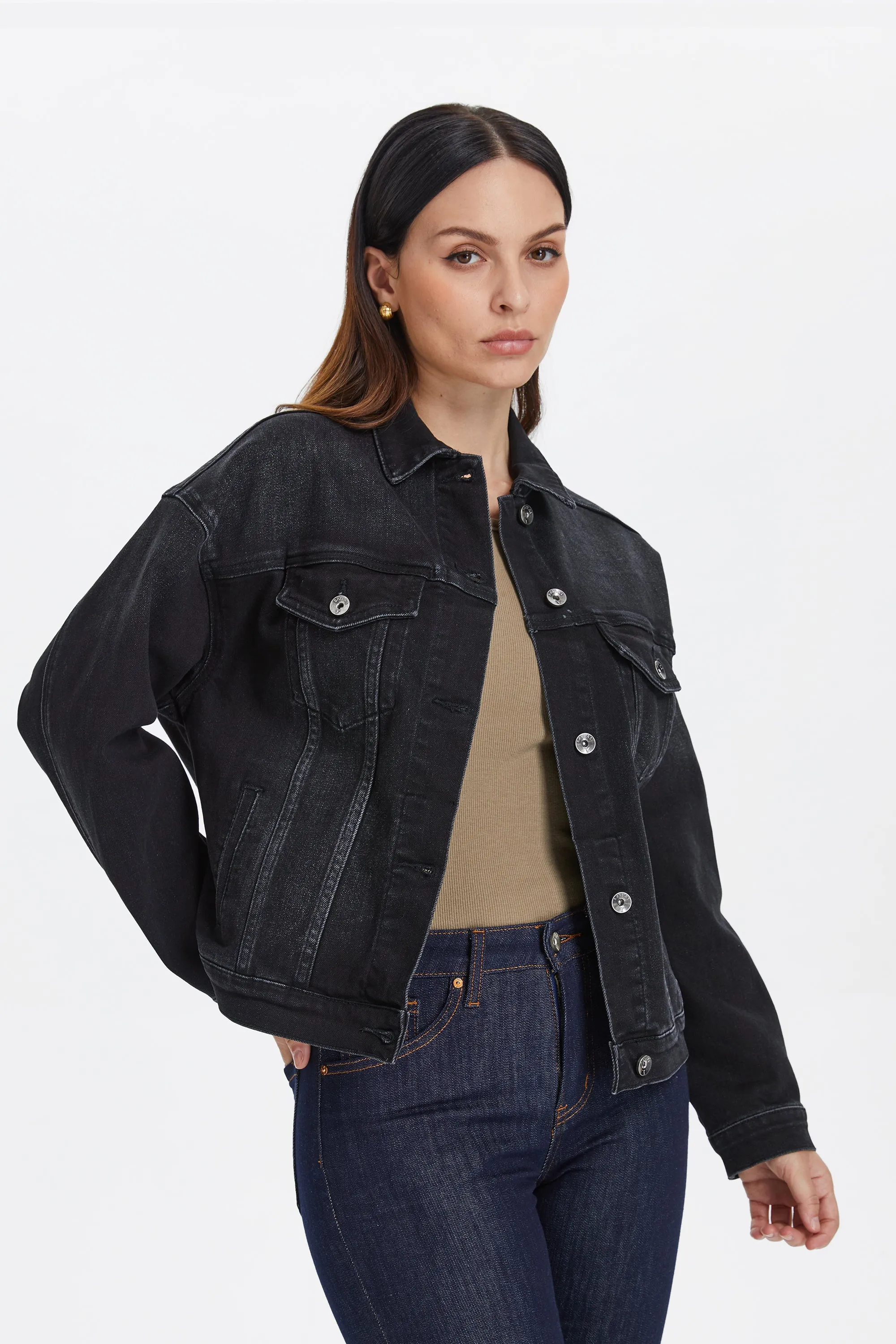 OVERSIZED DROP SHOULDER JACKET BYJ9019 BLACK